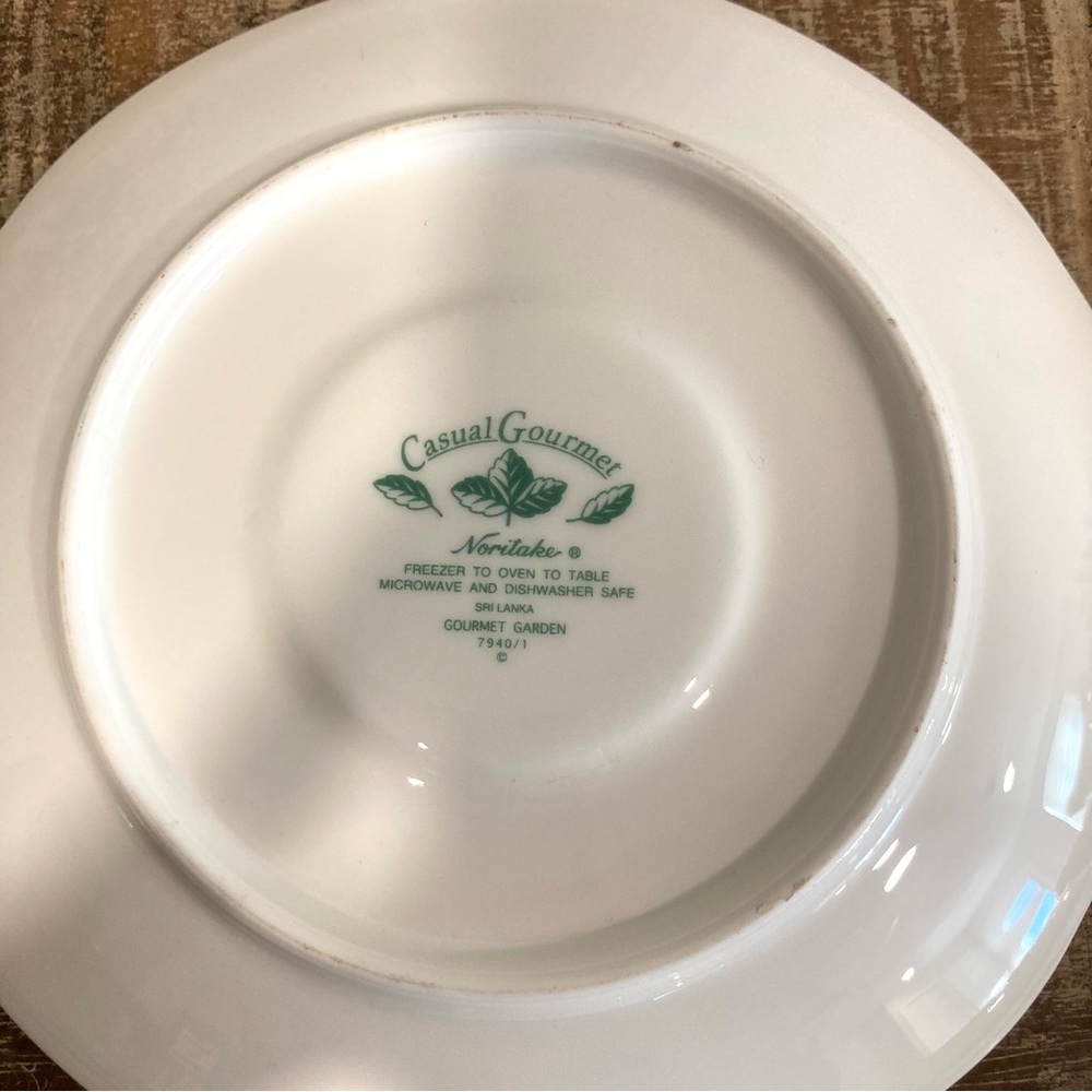 Noritake Casual Gourmet Garden Set of 4 Saucers 7940/1 6.5” Green Leaf Design - Picture 9 of 12